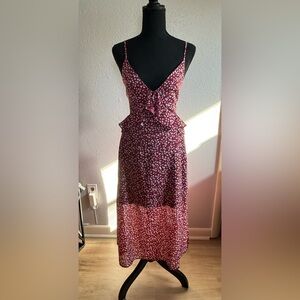 Blue Rain backless ruffled dress